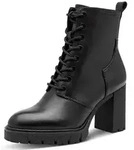 Tamaris Schn&uuml;rstiefelette Blockabsatz, Schn&uuml;rboots mit Ziern&auml;hten schwarz 36...