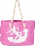 styleBREAKER Strandtasche Flechtoptik Strandtasche mit Anker Print (1-tlg)