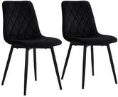 relaxdays Esszimmerstuhl Samt Esszimmerstuhl Set (2 St), schwarz, 2er-Pack