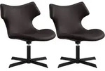 CLP Loungesessel Welland (Set, 2er), in Lederoptik, 360&deg; drehbar braun