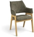 MCA furniture Esszimmerstuhl BATUMI, Olivgr&uuml;n, Braun, Wildeiche massiv, Stoff...