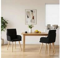 vidaXL Esszimmerstuhl vidaXL Esszimmerst&uuml;hle 2 stk. Stoff Schwarz 60 x 56 x 93...