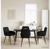 vidaXL Esszimmerstuhl vidaXL Esszimmerst&uuml;hle 4 stk. Samt Schwarz 56,5 x 50 x...