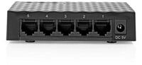 Nedis NSWH5P110BK Netzwerk-Switch (5 LAN-Ports, Gigabit-Geschwindigkeit, EEE,