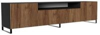 Masseno Lowboard VAREN 200 cm TV-Schrank mit 3 T&uuml;ren Schwarz