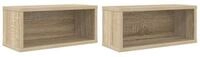vidaXL Aufbewahrungsbox CD Aufbewahrungsregal 2 Stk. Sonoma-Eiche 40 x 17 x 17...