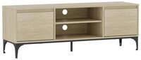 en.casa TV-Schrank &raquo;Kistiandi&laquo; Metallgestell 140 x 40 x 50 cm Eicheoptik, hell