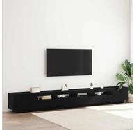 vidaXL TV-Board vidaXL TV-Schrankset 3 stk. Schwarz Holzwerkstoff