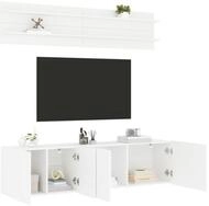 vidaXL TV-Board vidaXL 6-tlg. Wohnwand Wei&szlig; Holzwerkstoff