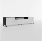 Masseno Lowboard ROVA 200 cm TV-Schrank mit 3 T&uuml;ren Schwarz