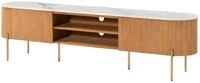 Massivmoebel24 TV-Board BARCELONA Mango Massivholz natur / wei&szlig; (Massivholz
