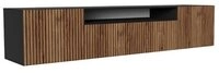 Masseno Lowboard VAREN 200 cm TV-Schrank mit 3 T&uuml;ren Schwarz