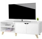 relaxdays TV-Bank TV Lowboard 6 F&auml;cher (1 St), wei&szlig;
