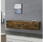 en.casa H&auml;ngeschrank &raquo;Evaton&laquo; mit 2 Klappen 140 x 33 x 30 cm Walnussoptik