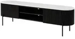 Massivmoebel24 TV-Board BARCELONA Mango Massivholz schwarz / wei&szlig; (Massivholz