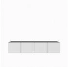 Masseno Lowboard LIVO 200 cm TV-Schrank mit 4 T&uuml;ren Schwarz