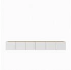 Masseno Lowboard ROVA 300 cm TV-Schrank mit 6 T&uuml;ren Eiche Artisan