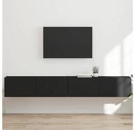 vidaXL TV-Board vidaXL TV-Wandschrank 2 stk. Schwarz Holzwerkstoff