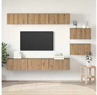 vidaXL TV-Schrank TV-Schrankset Wandmontiert Artisan-Eiche Holzwerkstoff