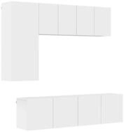 vidaXL TV-Wand 5-tlg. Wohnwand Wei&szlig; Holzwerkstoff, (1-St) wei&szlig;
