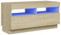 vidaXL TV-Board vidaXL TV-Schrank mit LED-Leuchten Sonoma-Eiche 80x35x40 cm
