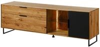 Massivmoebel24 Lowboard LINDAU Wildeiche Massivholz natur (Massivholz...