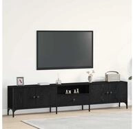 vidaXL TV-Board vidaXL TV-Schr&auml;nk 200 x 25 x 44 cm Schwarz Eichen-Optik