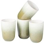 Becher GIPFELST&Uuml;CK "Flussufer", bunt (blau, gr&uuml;n, wei&szlig;), 4, Trinkgef&auml;&szlig;e, Becher