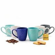 BigDean Tasse Moderne Kaffeebecher 400 ml farbige Kaffeetassen aus Steingut,...