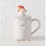 BOLTZE GRUPPE Becher Becher mit Deckel MALENA, 360 ml, Stein, mit Deckel