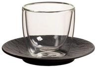 Villeroy & Boch Thermoglas Manufacture Rock Espressoglas mit Untertasse 70 ml,
