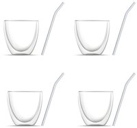 BEM Thermoglas 8-er Gl&auml;ser Set, 8-tlg., Borosilikatglas, 4 x Doppelwandige
