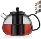 LuxusKollektion Teekanne Teekanne Borosilikatglas 1500ml Edelstahlsieb 1500ml