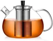 LuxusKollektion Teekanne 2000ml Silberne Glas Teekanne mit Edelstahl-Sieb