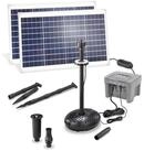 esotec Solarpumpe 70/2800 Teichpumpen-Set LED+Akkuspeicher, 2800l/h, 2 x 35Wp...