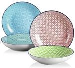 LuxusKollektion Teller-Set Suppenteller Porzellan Macaron 4tlg bunt &Oslash; 21,2cm...