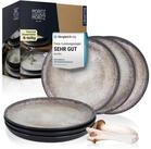 Moritz & Moritz Geschirr-Set VIDA Dessertteller f&uuml;r 6 Personen Beige (6-tlg), 6