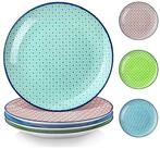 LuxusKollektion Teller-Set Speiseteller Porzellan Macaron 4 teilig bunt...