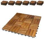 BigDean Holzfliesen 66er Pack f&uuml;r Balkon 30x30cm 6qm Akazie Klicksystem