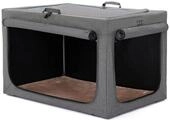 LuxusKollektion Hunde-Transportbox Hundebox faltbar Hundetransportbox Auto Grau...