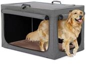 LuxusKollektion Hunde-Transportbox Hundebox faltbar Hundetransportbox Auto Grau...