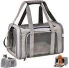 LuxusKollektion Tiertransporttasche Transporttasche Katzentransportbox Grau L...