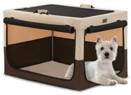 LuxusKollektion Hunde-Transportbox Transportbox Hund tragbar Matte kaki L 61 x...