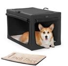 LuxusKollektion Hunde-Transportbox Hundebox faltbar Transportbox Schwarz L 76 x...