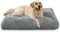 LuxusKollektion Hundebett Hundebett 105x70cm waschbar Pl&uuml;sch Grau L 105 x B 70...