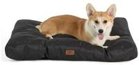 LuxusKollektion Hundebett Hundekissen 76x50cm 10cm gepolstert tiefschwarz L 76...