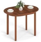 LuxusKollektion Esstisch Esstisch oval 100 x 78 cm Walnuss Gummibaumholz stabil
