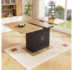 LuxusKollektion Esstisch Ausziehbarer Esstisch mit 3 Ablagen 110-140 cm natur...