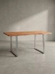 KADIMA DESIGN Esstisch Massivholz Tisch mit Baumkante, Industrial, Akazie Braun,