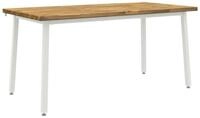 vidaXL Esstisch Quadratischer Esstisch 160 x 80 x 75 cm Massivholz Wei&szlig; (1-St)